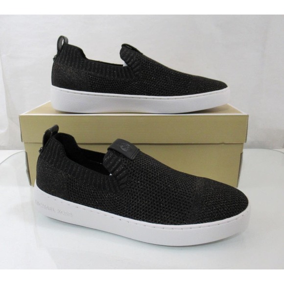 Michael Kors Juno Knit Slip On Sneaker Metallic Stretch Black / Bronze - Picture 3 of 9